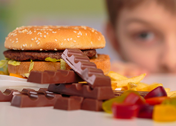 Boy and junk food