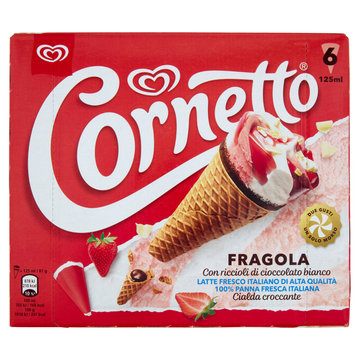 6 Cornetto Algida Fragola 522 gr