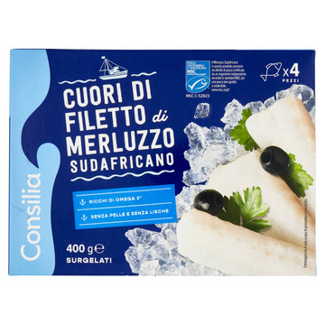 Consilia Cuori di Filetti di Merluzzo Surgelati 400 g