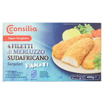 Consilia Filetti di Merluzzo in Croccante Panatura Surgelati 400 g
