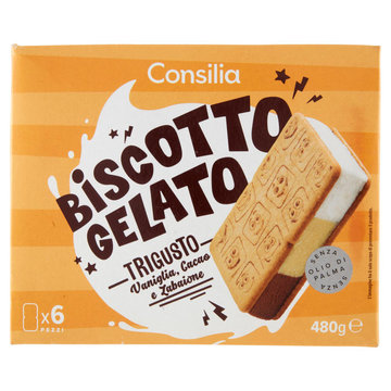 Consilia 6 Biscotti Ripieni di Gelato Trigusto 480 g