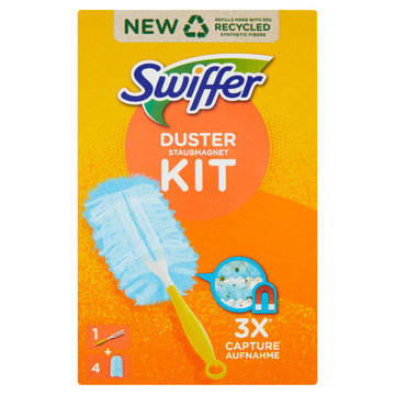 Swiffer Duster Kit Cattura Polvere (1 Manico + 4 Piumini per spolverare)