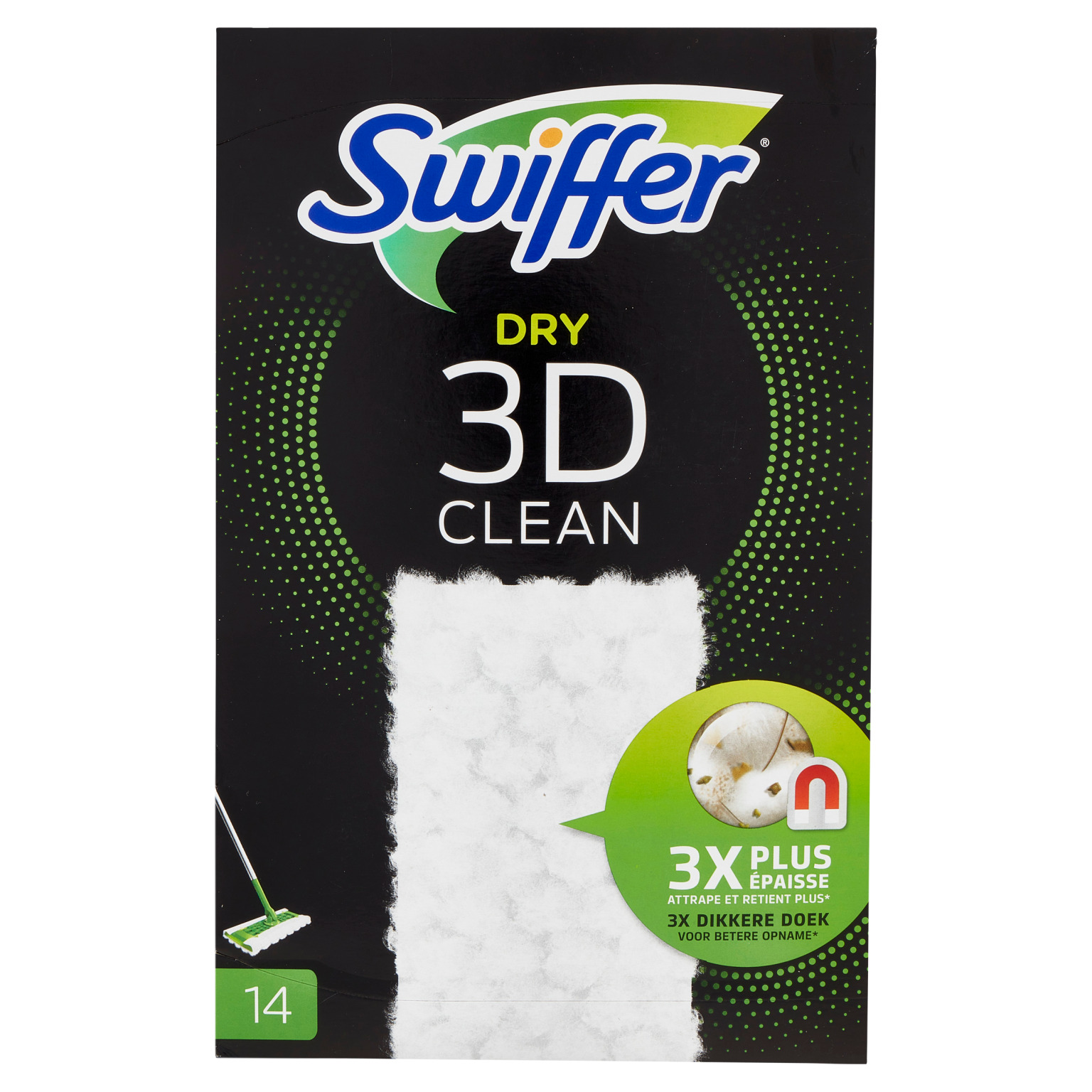 Swiffer Dry 3D Clean Panni Cattura Polvere per Scopa Swiffer