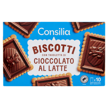 Consilia Biscotti con Tavoletta di Cioccolato al Latte 10x25 g