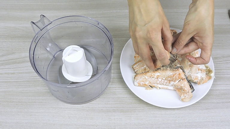 mettere-il-salmone-nel-mixer