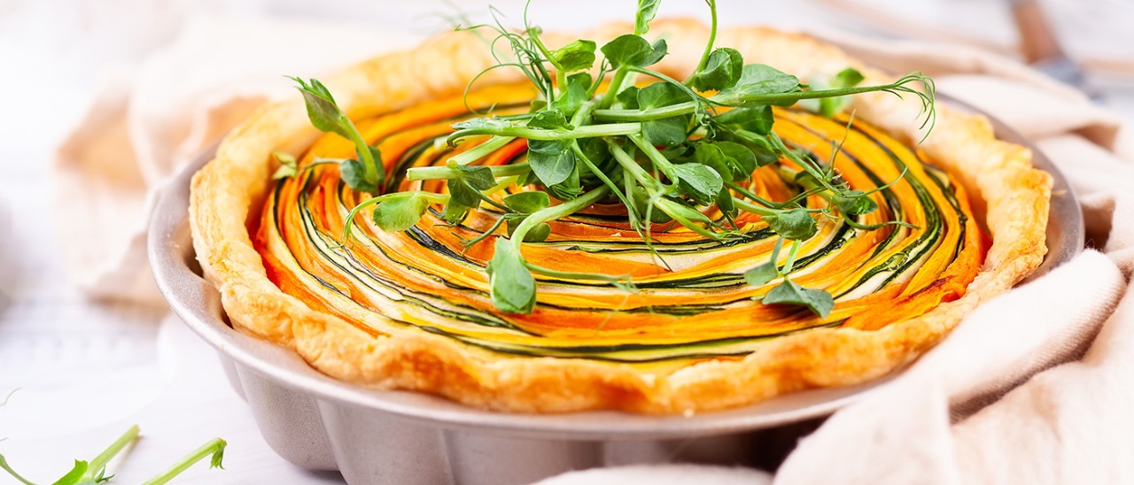 Spiral vegetable tart.